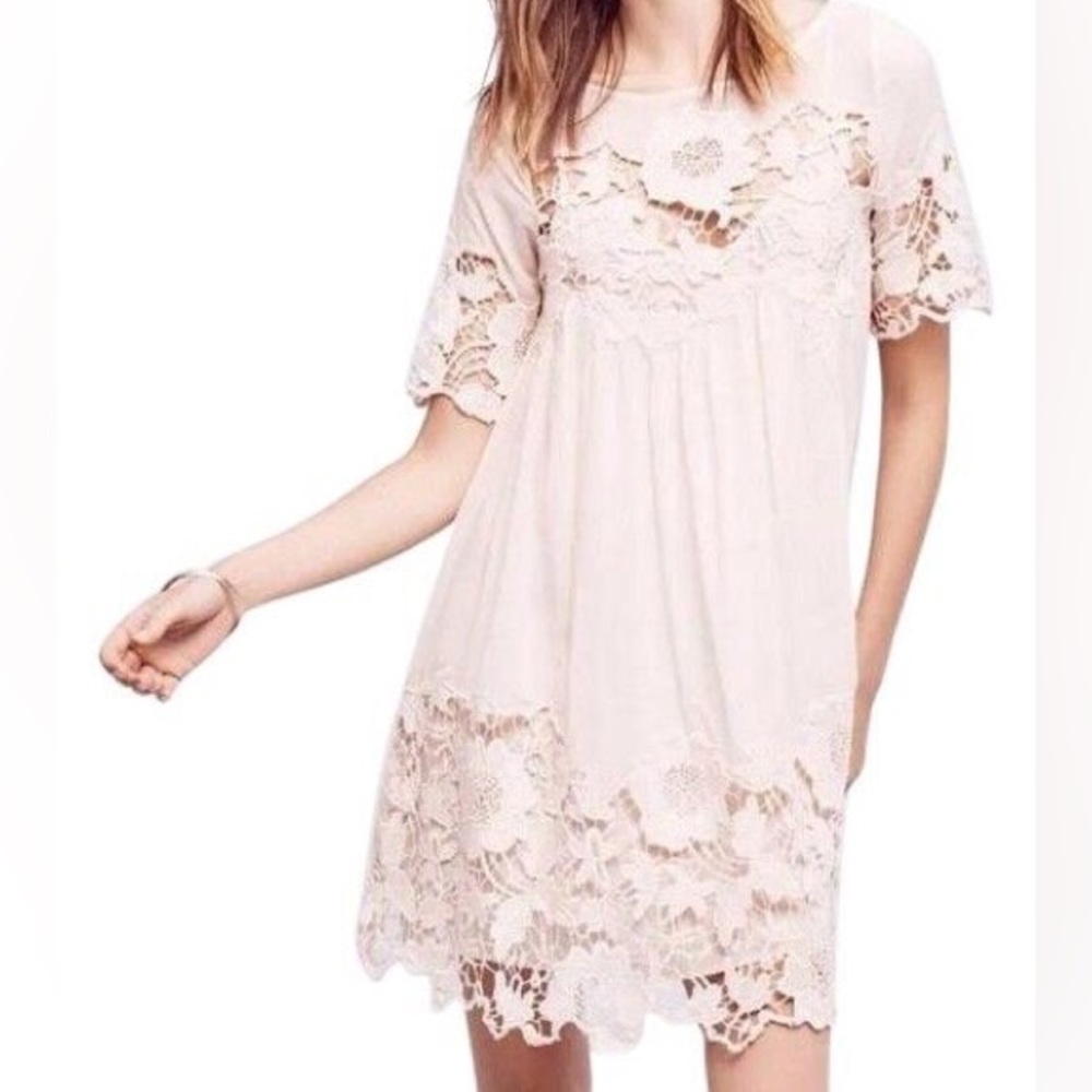 Anthropologie Holding Horses Pink Lace Dress